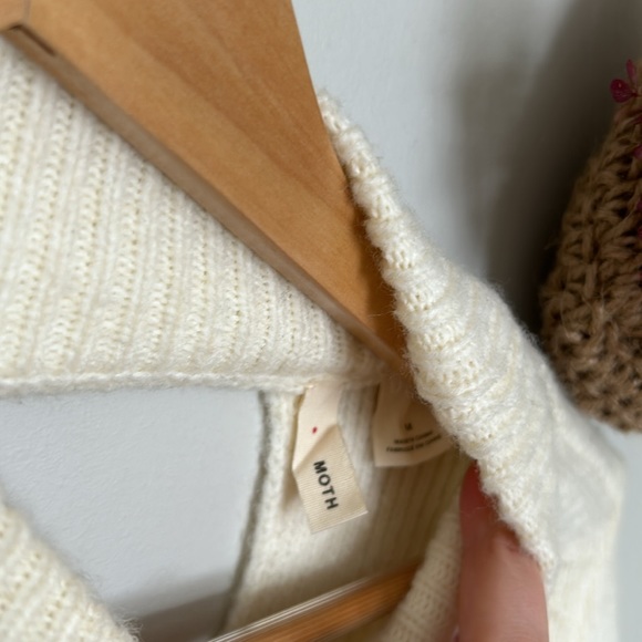 Anthropologie Cream Knit Bell Sleeve Sweater - Picture 6 of 6
